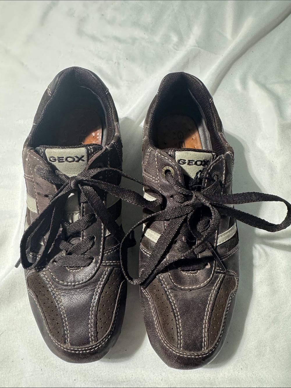 Geox Brown Leather Walking Shoes Women’s 5 EU 35 Breathable Comfort Casual